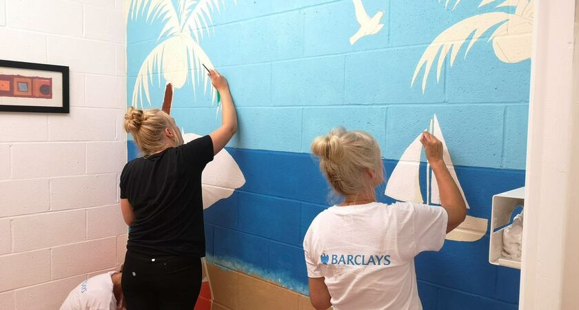Ken Boyce Centre Barclays volunteering Mural Painting