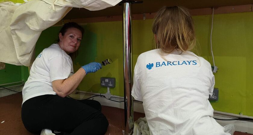 Ken Boyce Centre Barclays volunteering Painting Green