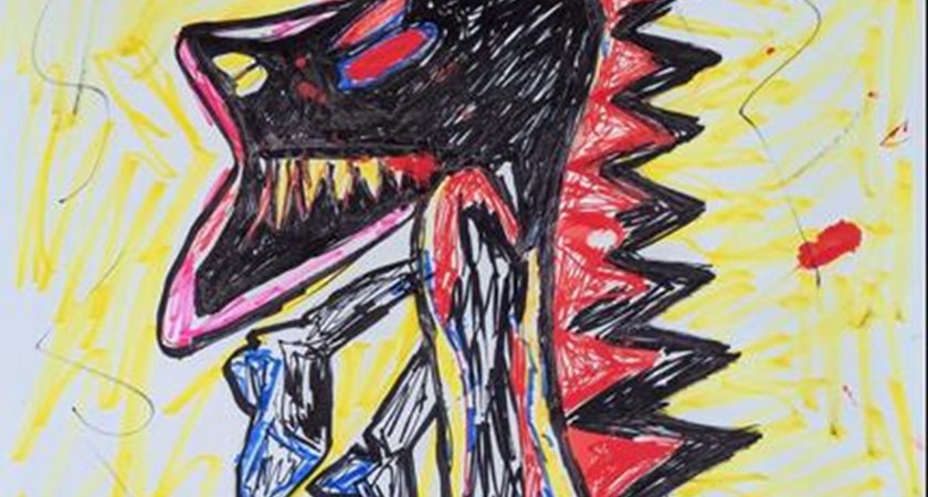 Dinosaur by Mr W inspired by Jean Michel Basquiat
