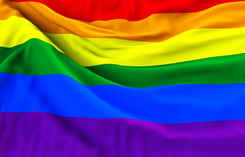 Stock photo LGBT flag Supported Loving