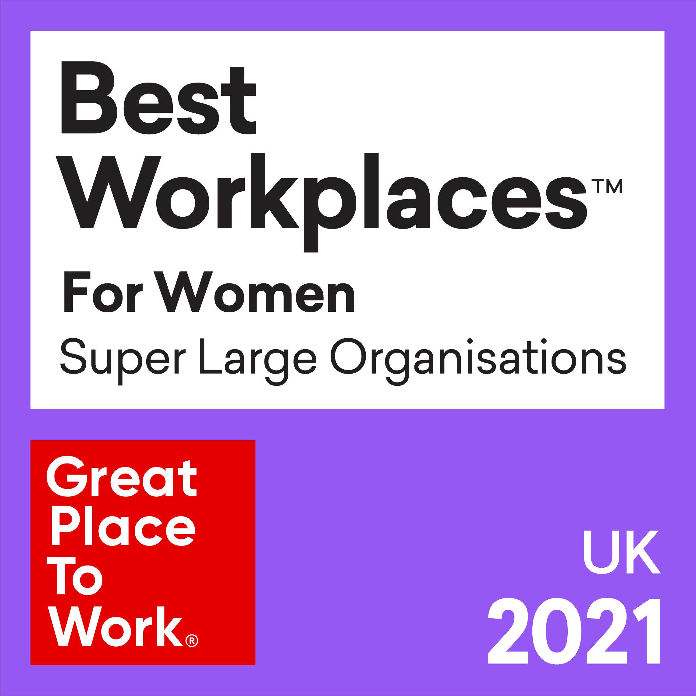 Best Workplaces UK RGB 2021 WOMEN Super Large Organisations