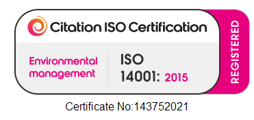 ISO 14001 2015 badge white